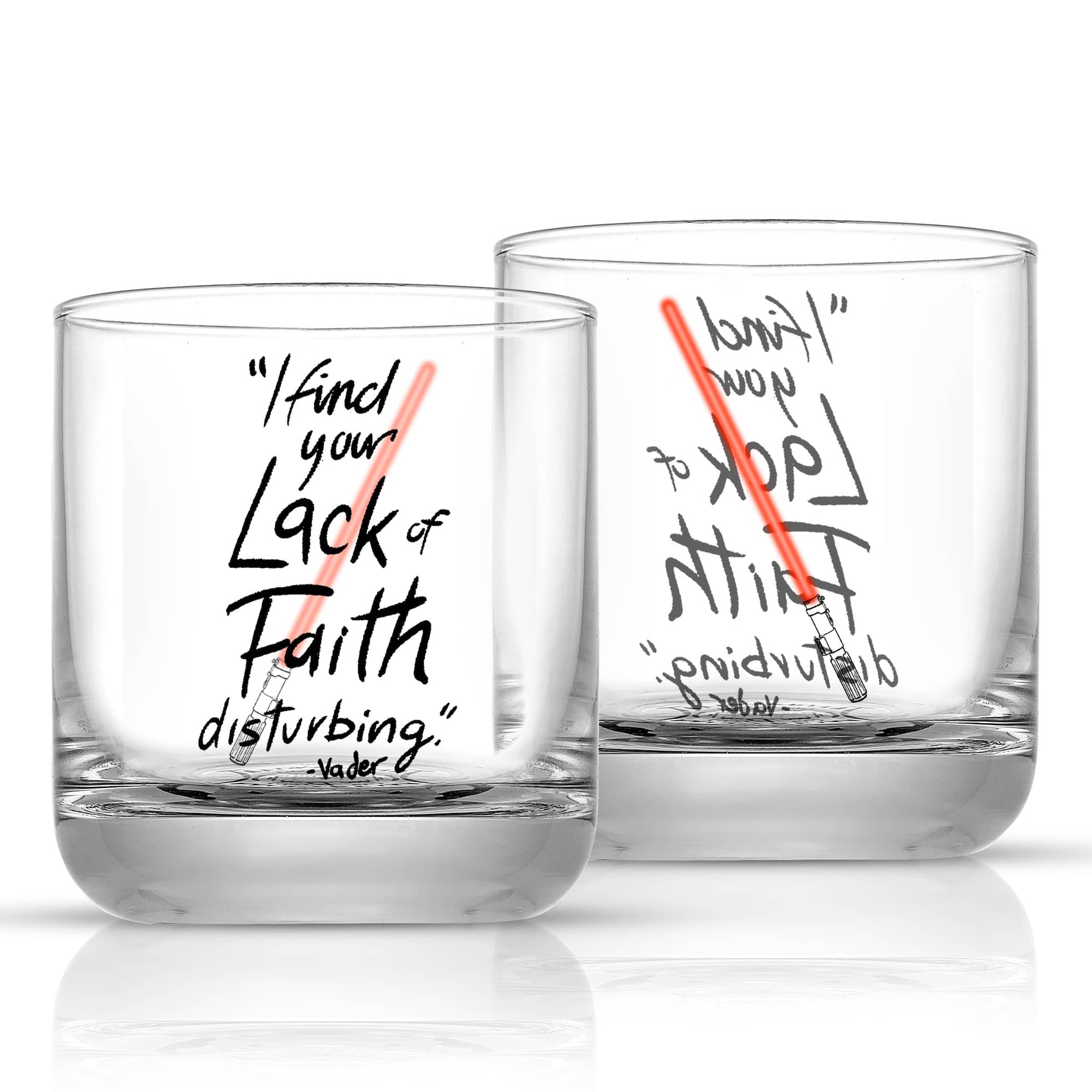 JoyJolt® Star Wars™ 10oz. New Hope Darth Vader Red Lightsaber Short Drinking Glass, 2ct.